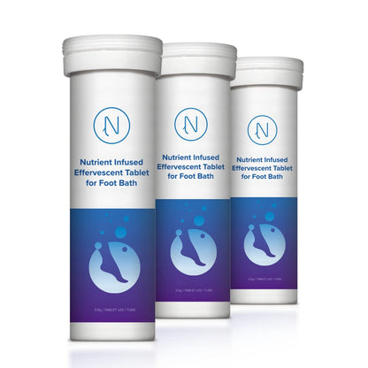 Diabetic Foot Soak Effervescent Tablets – Anti-Swelling, Rehydrating Foot Care with Essential Nutrients, 96 Tablets (3 Tubes) by Nerve Spa Avelisse