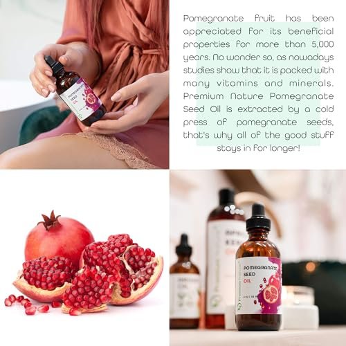 Premium Nature Pomegranate Seed Face Oil - 100% Pure Unrefined Cold Pressed, 4 oz Avelisse