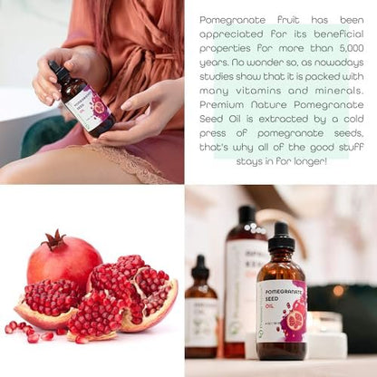 Premium Nature Pomegranate Seed Face Oil - 100% Pure Unrefined Cold Pressed, 4 oz Avelisse