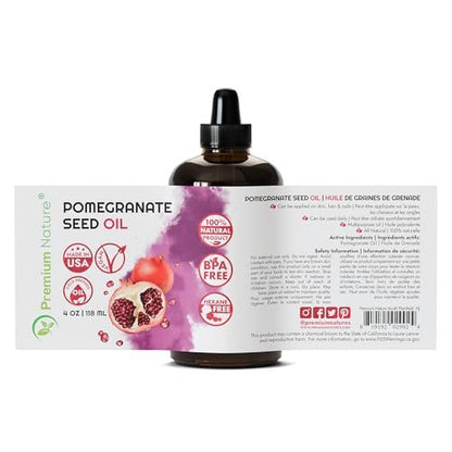 Premium Nature Pomegranate Seed Face Oil - 100% Pure Unrefined Cold Pressed, 4 oz Avelisse
