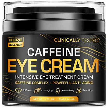 Caffeine Eye Cream for Anti-Aging, Dark Circles, Bags, Puffiness – Under Eye Skin & Face Tightening Treatment for Men & Women 1.7 oz Avelisse