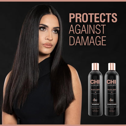 CHI Black Seed Oil Blend Gentle Cleansing Shampoo & Moisture Replenish Conditioner Set - 12 Fl Oz Each (Pack of 2) Avelisse