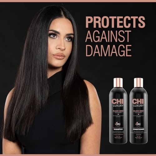 CHI Black Seed Oil Blend Gentle Cleansing Shampoo & Moisture Replenish Conditioner Set - 12 Fl Oz Each (Pack of 2) Avelisse