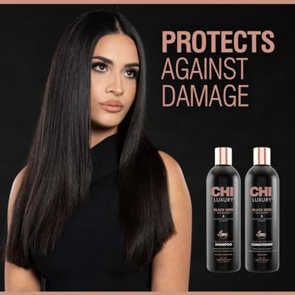 CHI Black Seed Oil Blend Gentle Cleansing Shampoo & Moisture Replenish Conditioner Set - 12 Fl Oz Each (Pack of 2) Avelisse