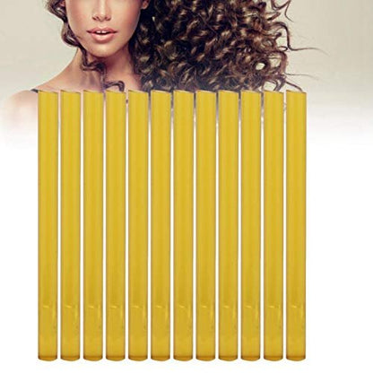 12Pcs Professional Hair Extensions Sticks - Yellow Hot Glue Adhesive for Wig & Hair Extension Application