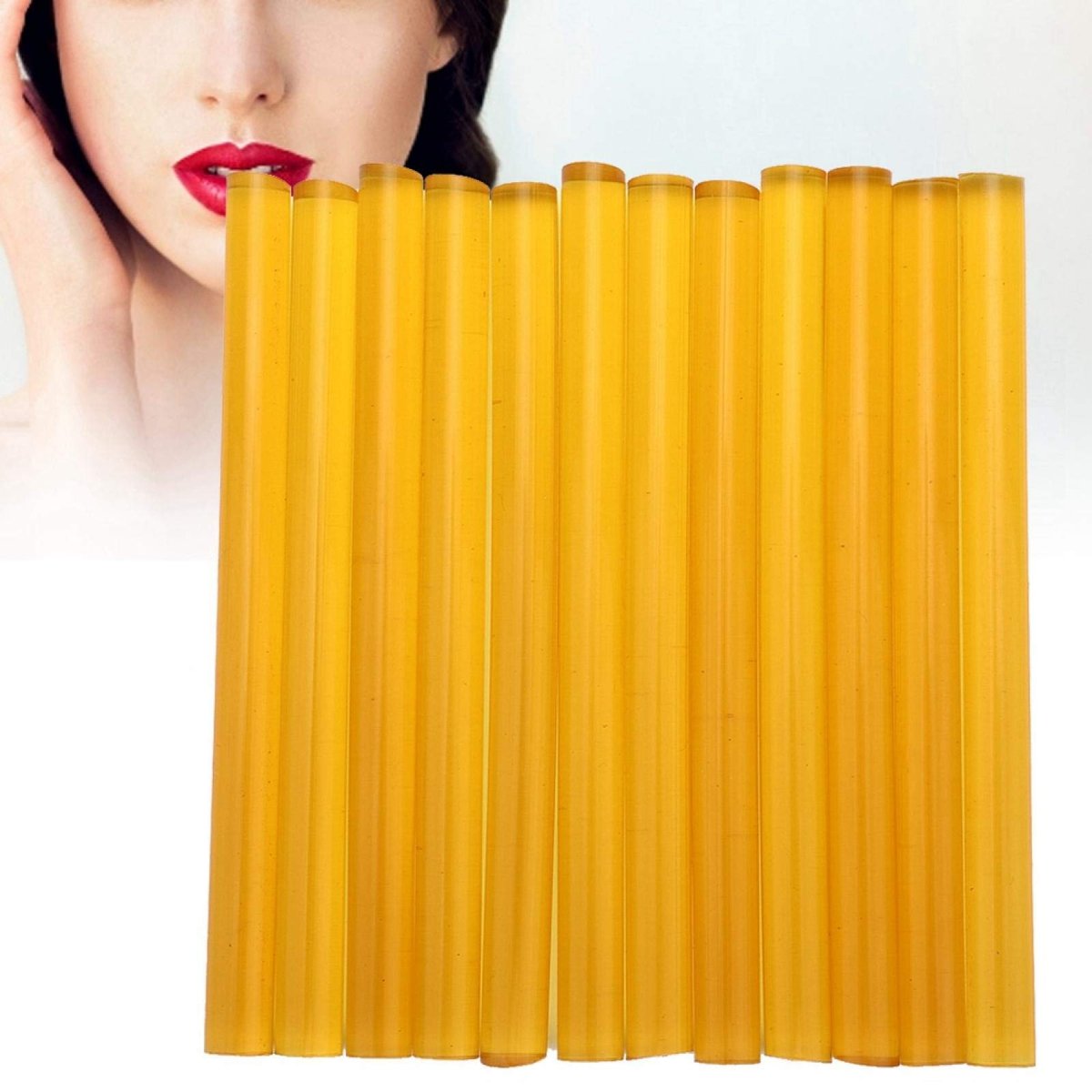 12Pcs Professional Hair Extensions Sticks - Yellow Hot Glue Adhesive for Wig & Hair Extension Application - görsel 13
