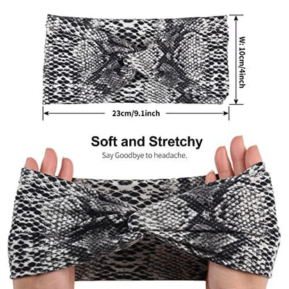MarchQueen Elastic Twisted Criss Cross Hair Bands - 6 Pack Fashion Headbands for Women and Girls