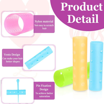 Chuangdi 141 Pcs Hair Rollers Set - Mixed Sizes Plastic Rollers with Pins, Clips & Comb for Long Short Hair Salon Curls Avelisse