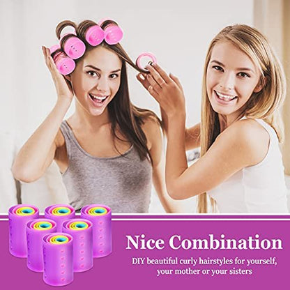 Chuangdi 141 Pcs Hair Rollers Set - Mixed Sizes Plastic Rollers with Pins, Clips & Comb for Long Short Hair Salon Curls Avelisse