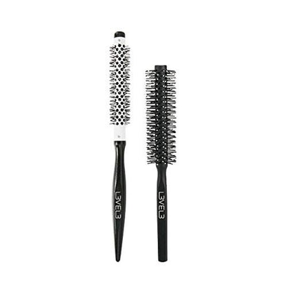 L3 Round Brush Set - Professional Hair Styling Brushes for Volume, Curls, and Smooth Finish - 2 Piece Set Avelisse