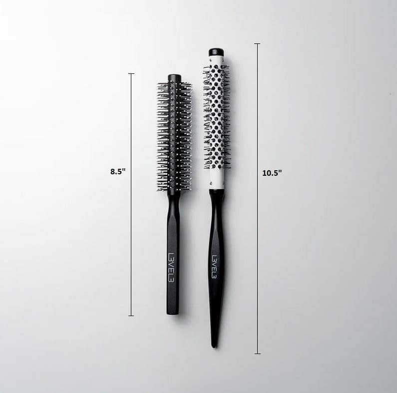 L3 Round Brush Set - Professional Hair Styling Brushes for Volume, Curls, and Smooth Finish - 2 Piece Set Avelisse