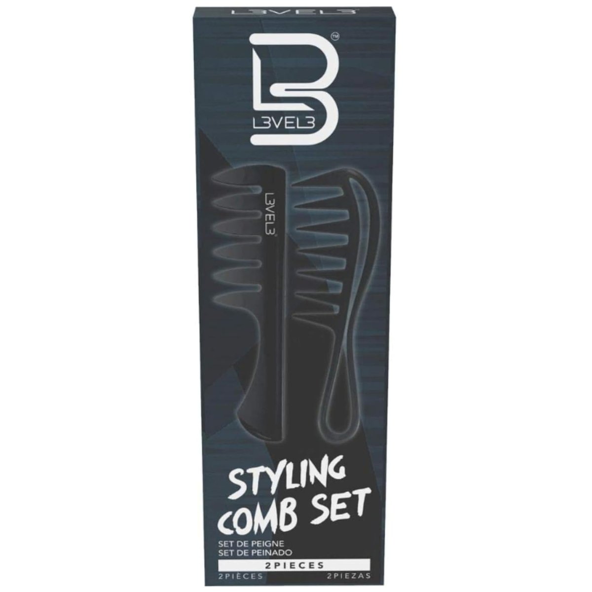 L3 Styling Comb Set - Professional Salon Look - Lightweight & Ergonomic - 2-Pack Black Combs - görsel 1