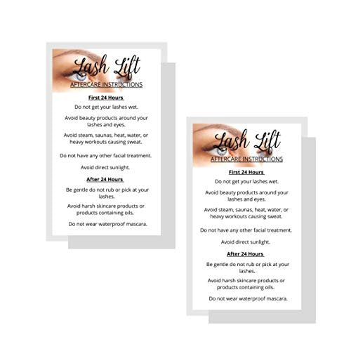 Lash Lift Aftercare Instruction Cards | 50 Pack | 2x3.5 inch Business Card Size | Blue Eye Photo Design | Matte Card Stock - görsel 4