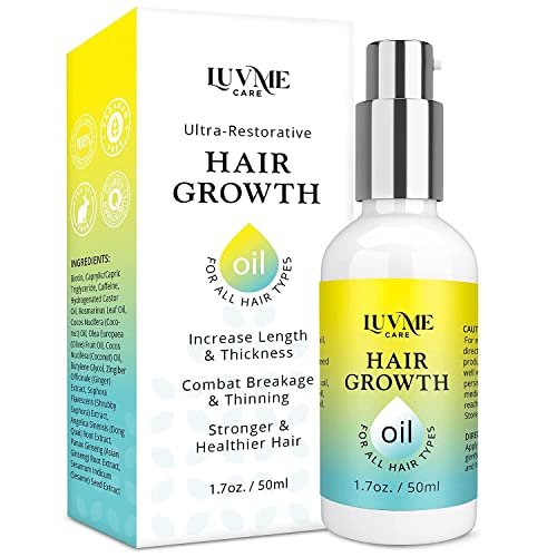 Luv Me Care Biotin Hair Growth Oil – Natural Serum for Thicker, Longer, Fuller Hair | Prevents Hair Loss & Thinning | Vitamin-Rich Treatment for Women & Men, All Hair Types (1.7 oz) Avelisse