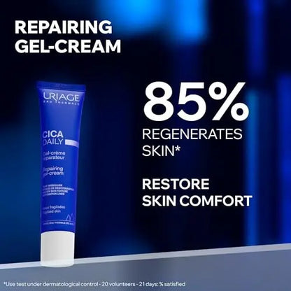 Uriage Cica-Daily Repairing Gel-Cream for Face - Ultra-Light Moisturizer with Prebiotic, Centella Asiatica & D-Panthenol, Paraben-Free, Non-Comedogenic Avelisse