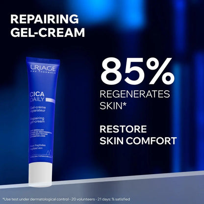 Uriage Cica-Daily Repairing Gel-Cream for Face - Ultra-Light Moisturizer with Prebiotic, Centella Asiatica & D-Panthenol, Paraben-Free, Non-Comedogenic Avelisse