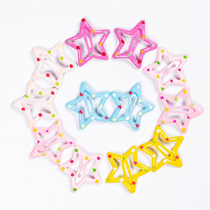 YAOKUA Star Hair Clips for Girls - 50 Pcs No Slip Metal Fashion Snap Hair Barrettes for Kids, Teens, Women
