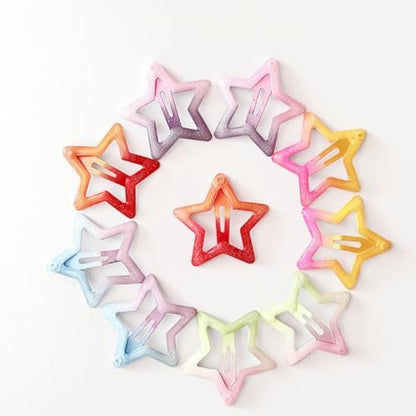 YAOKUA Star Hair Clips for Girls - 50 Pcs No Slip Metal Fashion Snap Hair Barrettes for Kids, Teens, Women