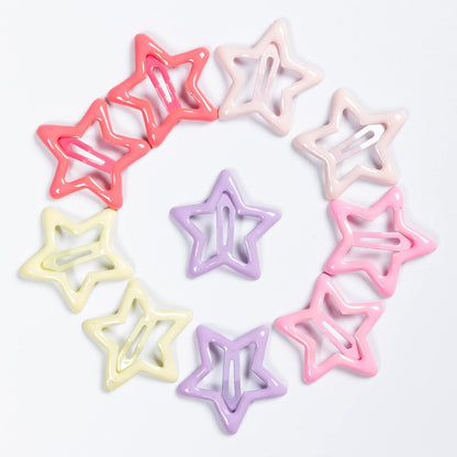 YAOKUA Star Hair Clips for Girls - 50 Pcs No Slip Metal Fashion Snap Hair Barrettes for Kids, Teens, Women