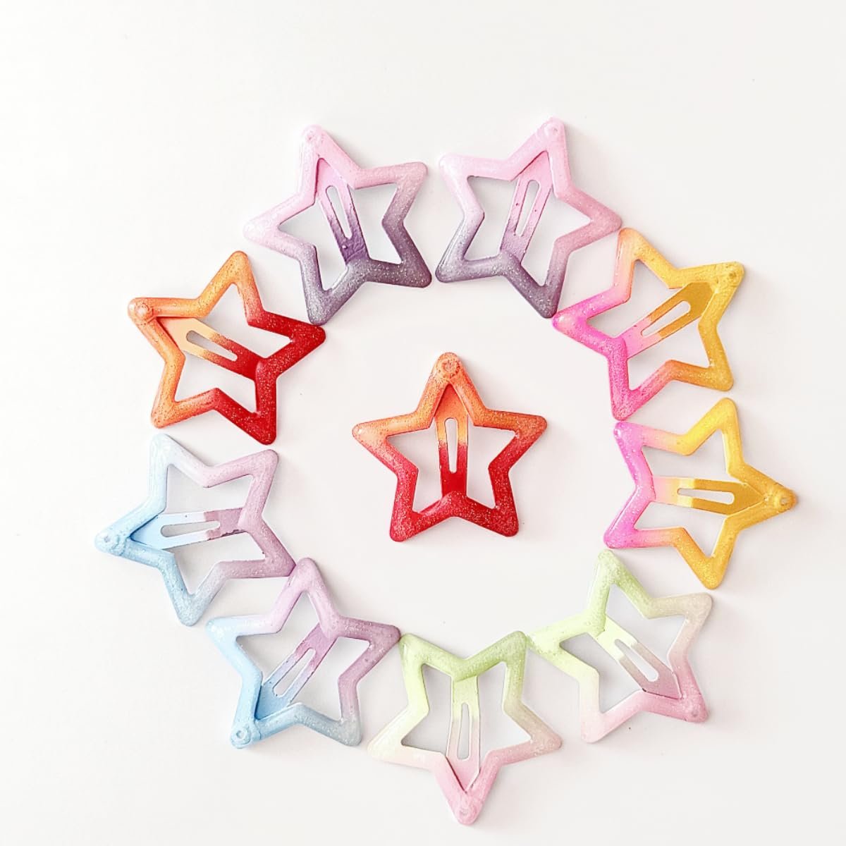 YAOKUA Star Hair Clips for Girls - 50 Pcs No Slip Metal Fashion Snap Hair Barrettes for Kids, Teens, Women - görsel 6