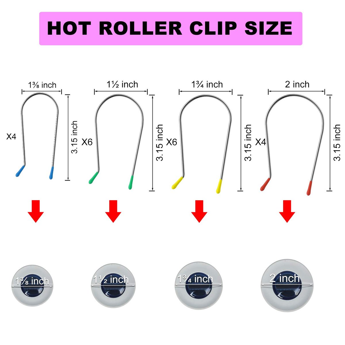 Replacement Hot Curler Clips – 20-Pack Metal Roller Securing Pins for 1.5 & 1.75 Inch Rollers - görsel 3