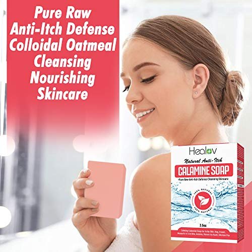 Healov Calamine Soap Bar – All Natural Instant Itch Relief for Eczema, Poison Ivy, Insect Bites & Chicken Pox – Pure Anti-Itch Body Wash Cleanser (4 oz) - görsel 10