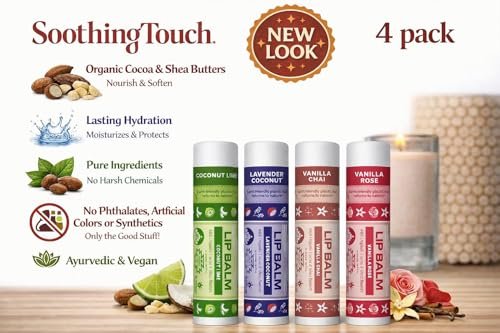 Soothing Touch Vegan Lip Balm (Pack of 4) - Lime & Rose Flavors - görsel 4
