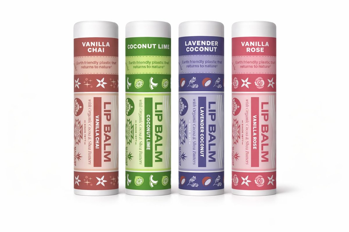 Soothing Touch Vegan Lip Balm (Pack of 4) - Lime & Rose Flavors - görsel 1