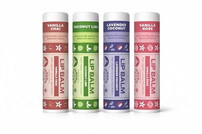 Soothing Touch Vegan Lip Balm (Pack of 4) - Lime & Rose Flavors