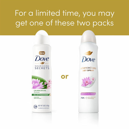 Dove Advanced Care Antiperspirant Deodorant Spray Waterlily & Sakura Blossom, 3 Count, 3.8 oz Each - 72-Hour Protection, Moisturizing for After-Shaving Care, Boosts Ceramide Levels for Soft Underarms Avelisse