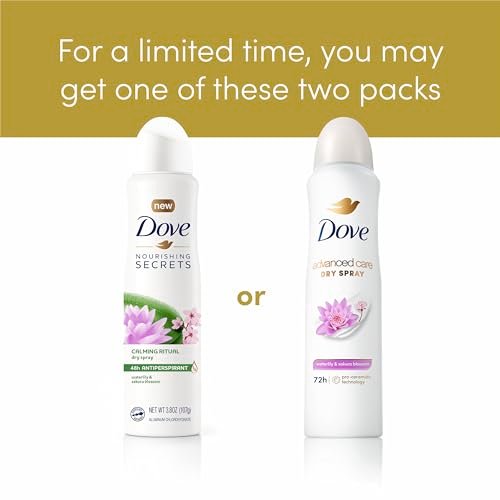 Dove Advanced Care Antiperspirant Deodorant Spray Waterlily & Sakura Blossom, 3 Count, 3.8 oz Each - 72-Hour Protection, Moisturizing for After-Shaving Care, Boosts Ceramide Levels for Soft Underarms Avelisse