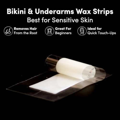 Parissa Natural Bikini Wax Strips Kit - 36 Ready-to-Use Strips for Sensitive Skin, Beginner-Friendly Hair Removal for Bikini & Brazilian Avelisse