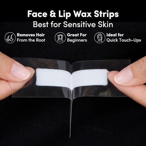 Parissa Natural Face & Lip Wax Strips | Gentle Hair Removal for Sensitive Skin | 20 Ready-to-Use Strips Avelisse