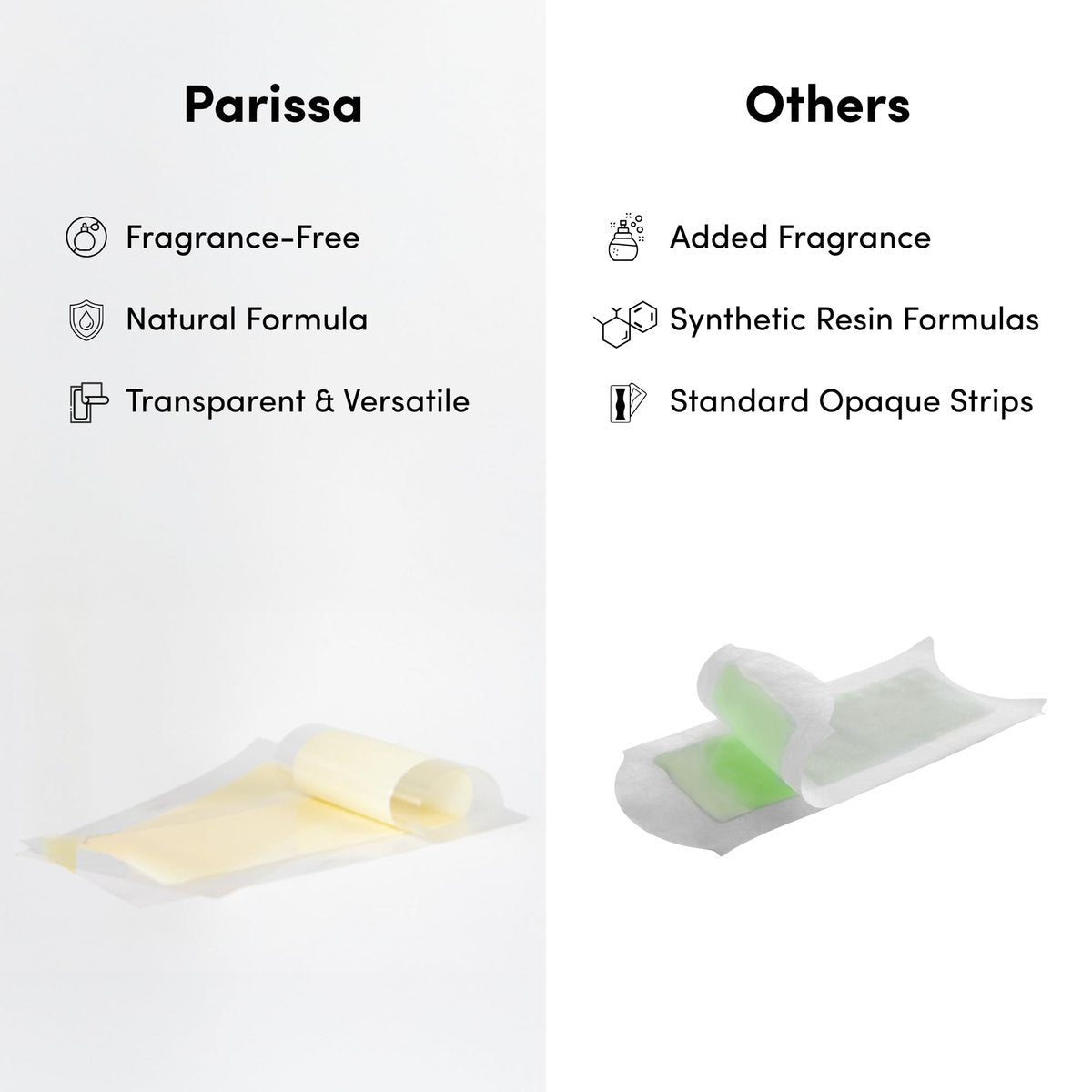 Parissa Natural Legs & Body Wax Strips - 48 Large Ready-to-Use Strips, Gentle on Sensitive Skin, Includes Post-Wax Oil Avelisse