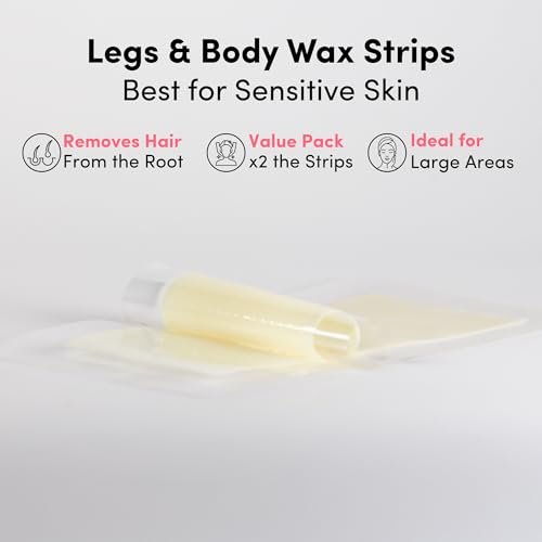 Parissa Natural Legs & Body Wax Strips - 48 Large Ready-to-Use Strips, Gentle on Sensitive Skin, Includes Post-Wax Oil Avelisse