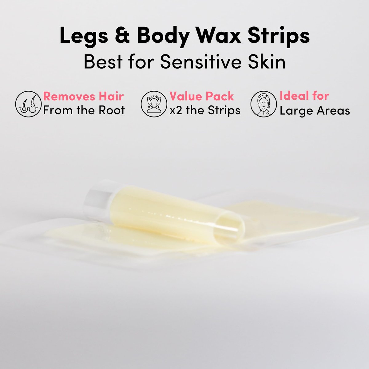 Parissa Natural Legs & Body Wax Strips - 48 Large Ready-to-Use Strips, Gentle on Sensitive Skin, Includes Post-Wax Oil Avelisse