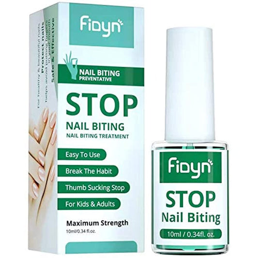 Fidyn No Bite Nail Polish – Bitter Nail Biting Treatment for Adults & Kids, Stop Thumb Sucking, 10 ml / 0.34 fl. oz