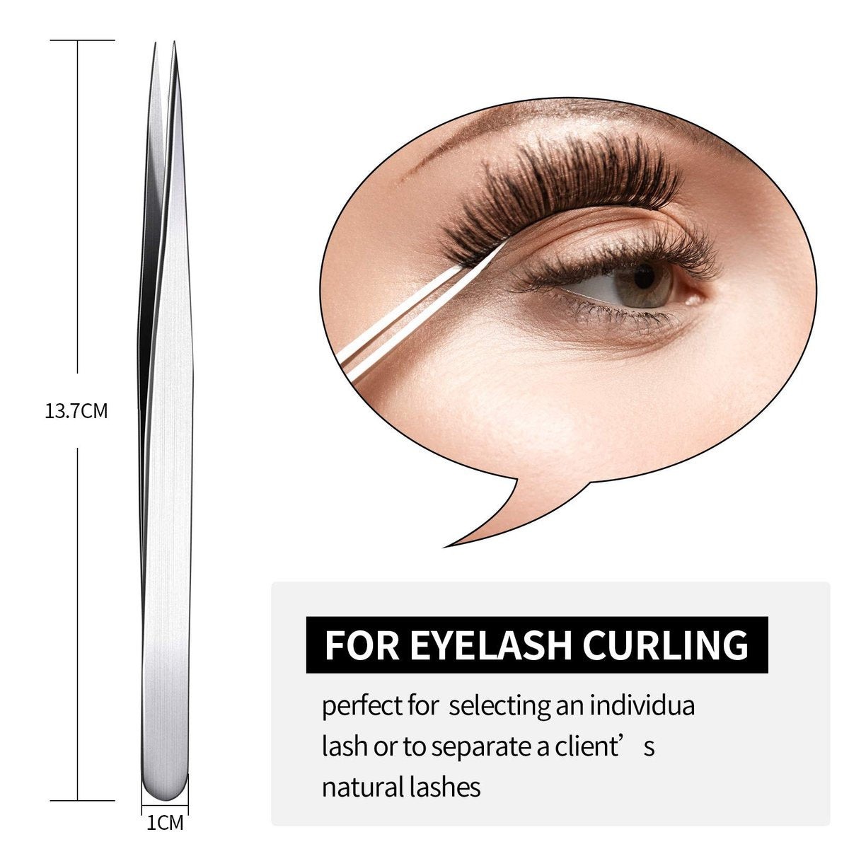 Mudde 3 Pcs Straight Pointed Tip Tweezers for Eyelash Extensions, Facial Hair, Blackhead Removal & Precision Eyebrow Grooming - Stainless Steel - görsel 11