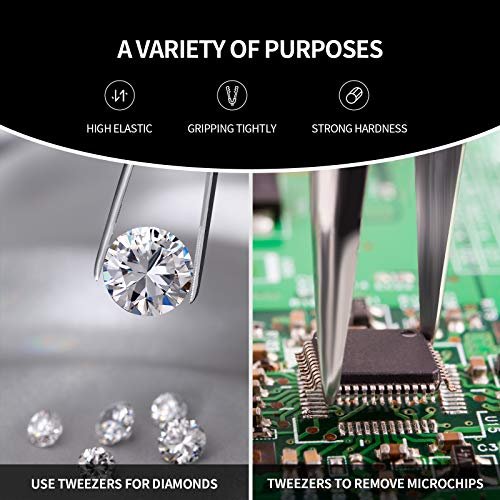 Mudde 3 Pcs Straight Pointed Tip Tweezers for Eyelash Extensions, Facial Hair, Blackhead Removal & Precision Eyebrow Grooming - Stainless Steel - görsel 10