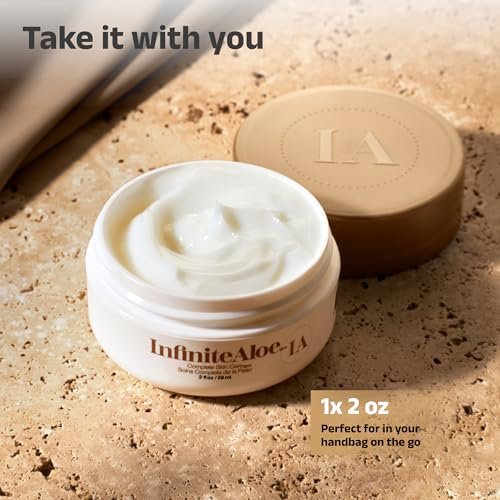 InfiniteAloe Complete Skin Care Aloe Vera Face and Body Cream for Dry Skin Relief - Fragrance Free, 2 oz - görsel 6