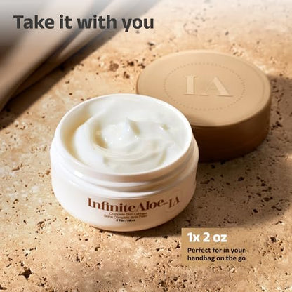 InfiniteAloe Complete Skin Care Aloe Vera Face and Body Cream for Dry Skin Relief - Fragrance Free, 2 oz