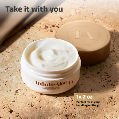 InfiniteAloe Complete Skin Care Aloe Vera Face and Body Cream for Dry Skin Relief - Fragrance Free, 2 oz