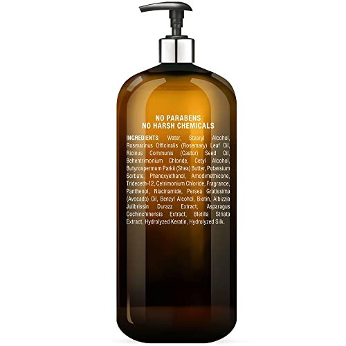 Majestic Pure Biotin Conditioner for Hair Loss - Thickening & Volumizing Conditioner with DHT-3 Blocker, Keratin & Rosemary Oil, Sulfate Free, All Hair Types, 16 fl oz Avelisse