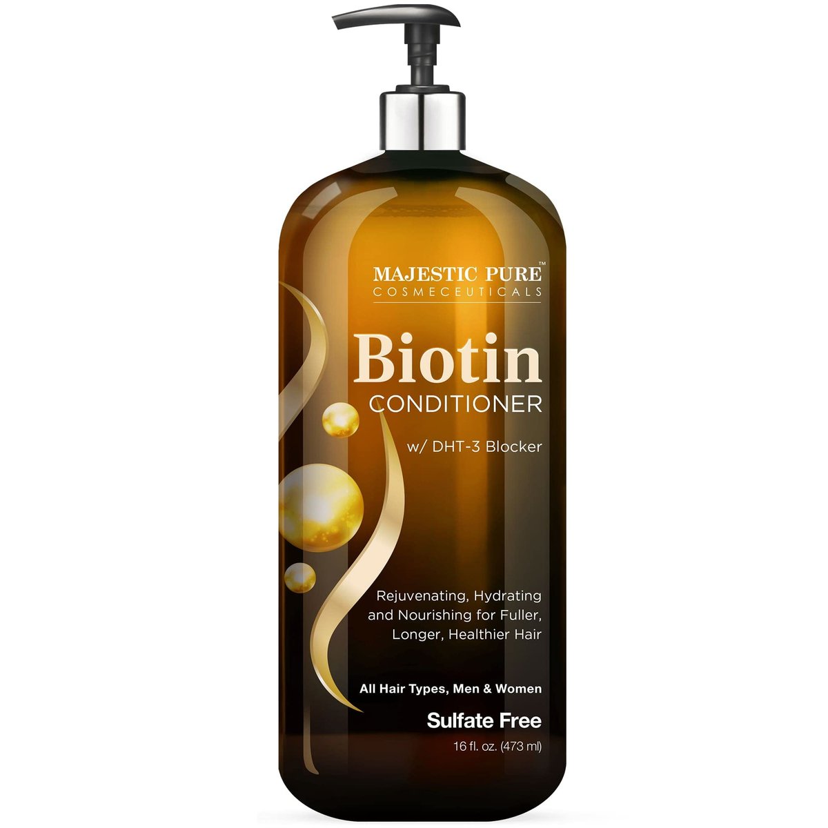 Majestic Pure Biotin Conditioner for Hair Loss - Thickening & Volumizing Conditioner with DHT-3 Blocker, Keratin & Rosemary Oil, Sulfate Free, All Hair Types, 16 fl oz Avelisse