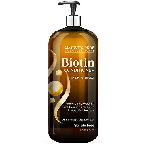 Majestic Pure Biotin Conditioner for Hair Loss - Thickening & Volumizing Conditioner with DHT-3 Blocker, Keratin & Rosemary Oil, Sulfate Free, All Hair Types, 16 fl oz Avelisse