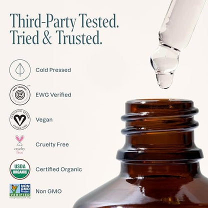 Cliganic Organic Castor Oil, 100% Pure (4 oz Glass Bottle with Eyelash Kit) - For Eyelashes, Eyebrows, Hair & Skin