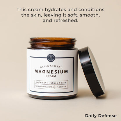 Rowe Casa Organics Natural Magnesium Cream with Raw Shea Butter and Pure Essential Oils – Hydrating & Nourishing Topical Magnesium Body Lotion for Skin Conditioning – 4 Fl Oz Avelisse