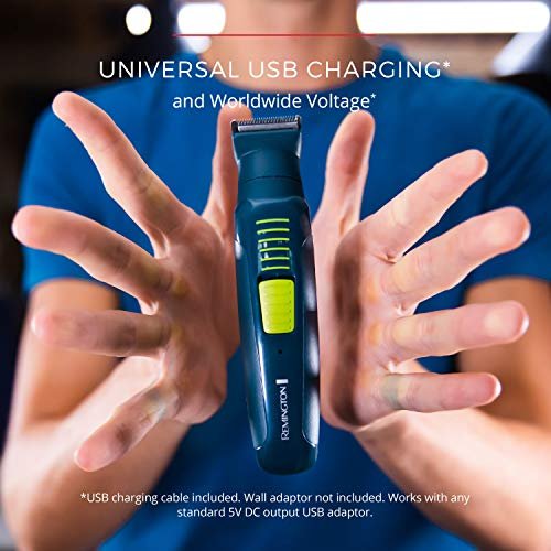 Remington Ultrastyle Rechargeable Total Grooming Kit PG6111 - Teal Green 9-Piece Set Avelisse