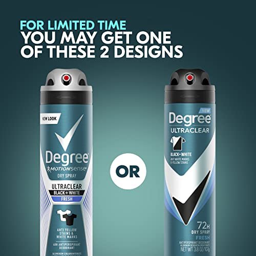 Degree Men Antiperspirant Spray Black + White 3 Count - Instantly Dry Spray Deodorant, 3.8 oz Each Avelisse