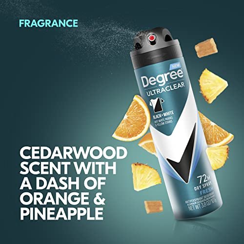 Degree Men Antiperspirant Spray Black + White 3 Count - Instantly Dry Spray Deodorant, 3.8 oz Each Avelisse
